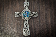 celtic cross with cremation ash
